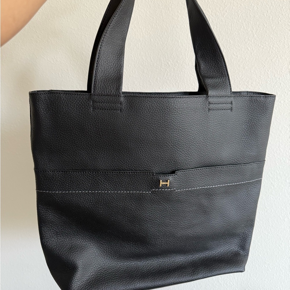 New Black Leather Tote Bag